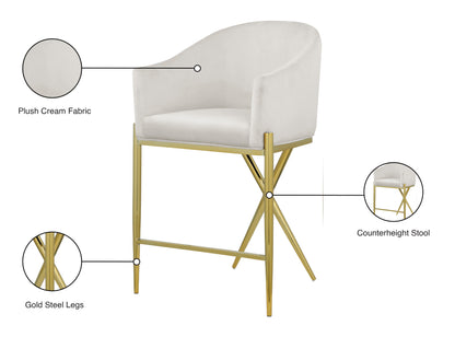 Cocoon Cream Velvet Counter Stool C