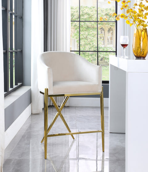 Cocoon Cream Velvet Counter Stool C