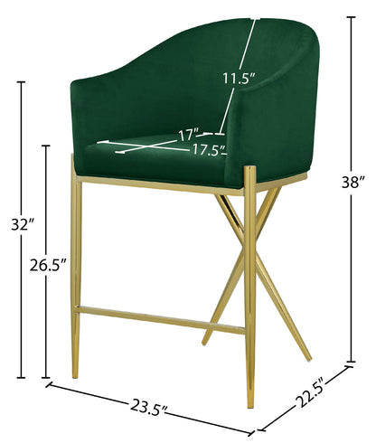 Cocoon Green Velvet Counter Stool C