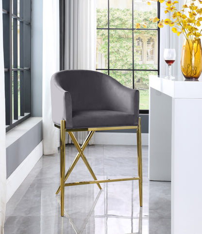 Cocoon Grey Velvet Counter Stool C