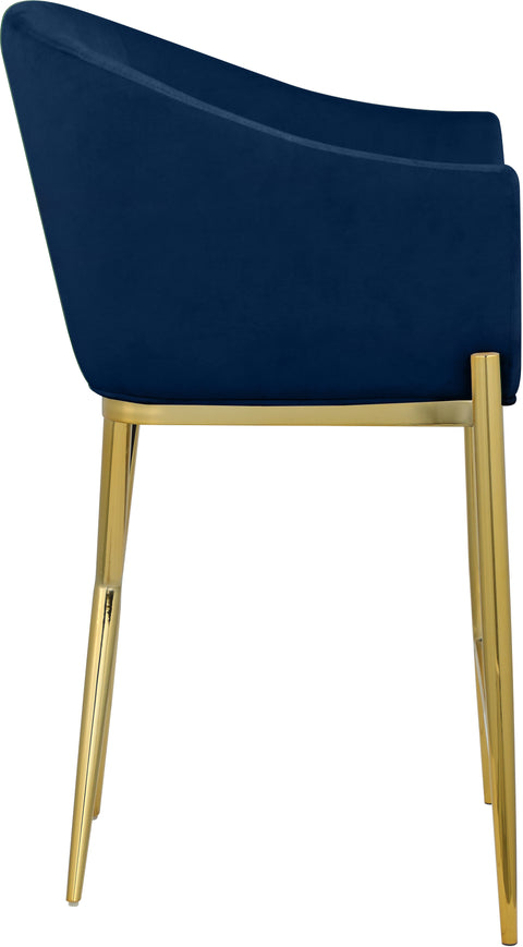Cocoon Navy Velvet Counter Stool C
