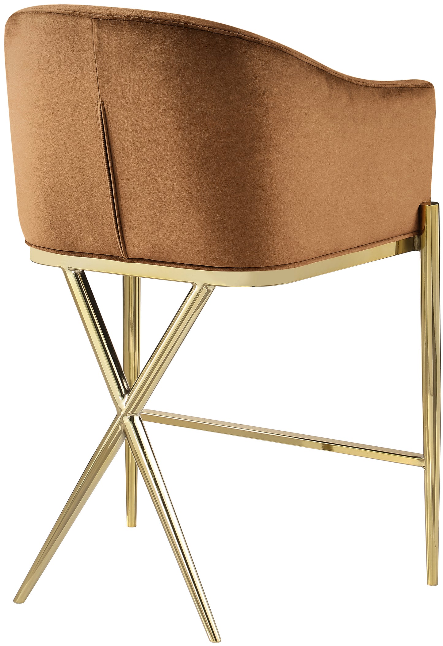 cocoon saddle velvet counter stool c