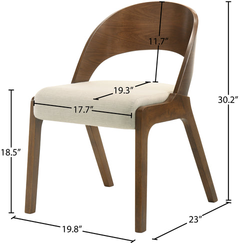 Collette Beige Linen Textured Fabric Dining Chair C