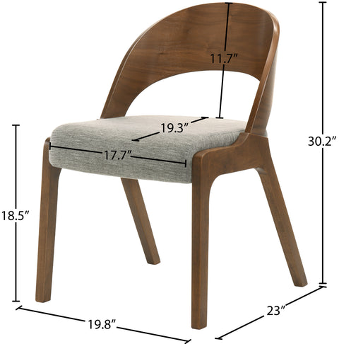 Collette Grey Linen Textured Fabric Dining Chair C