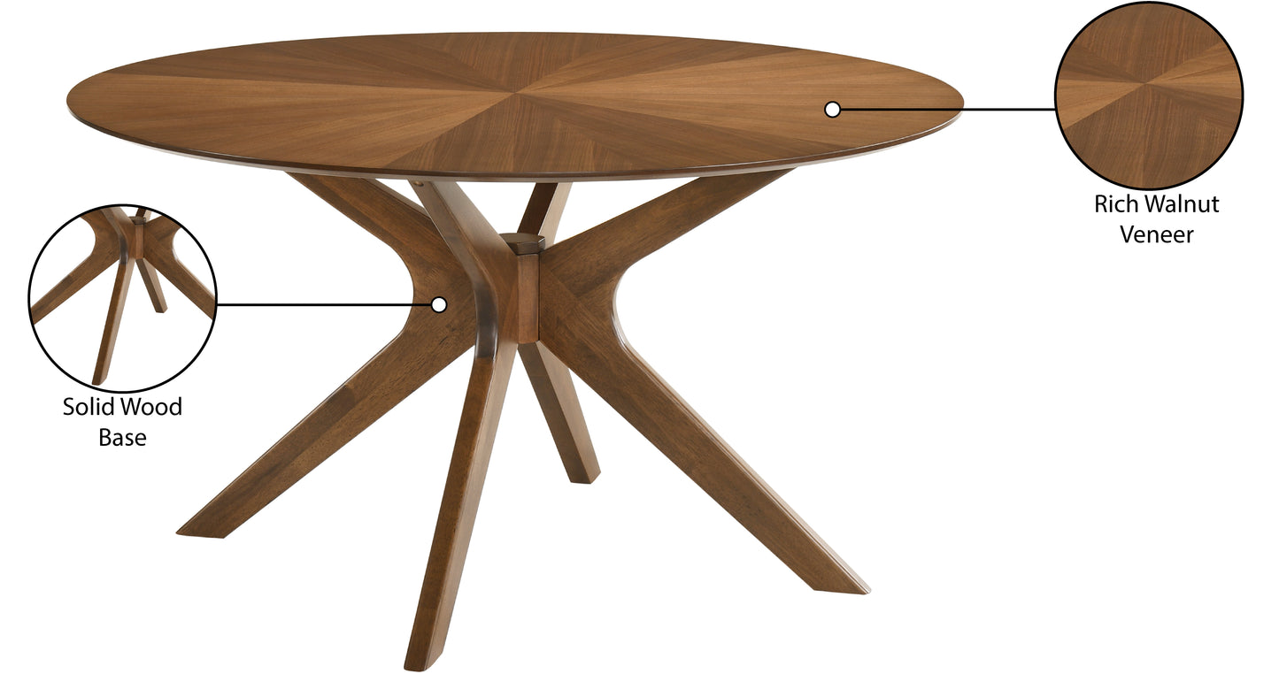 collette rich walnut veneer dining table t