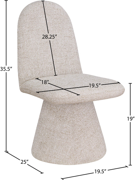 Blaire Beige Fabric Upholstered Dining Chair, 2-Piece