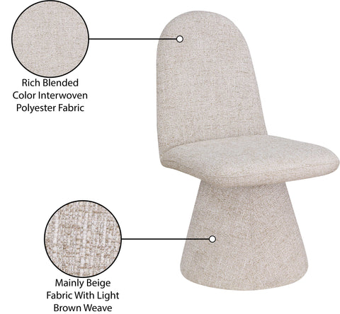 Blaire Beige Fabric Upholstered Dining Chair, 2-Piece
