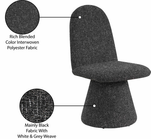 Blaire Black Fabric Upholstered Dining Chair, 2-Piece
