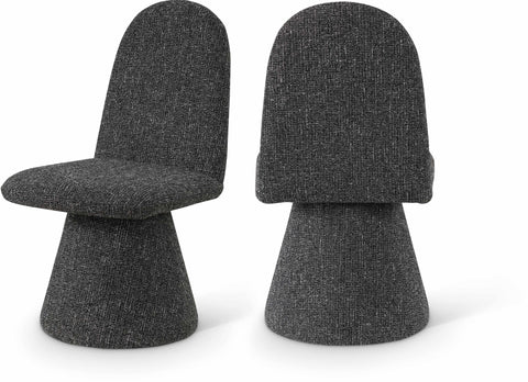 Blaire Black Fabric Upholstered Dining Chair, 2-Piece