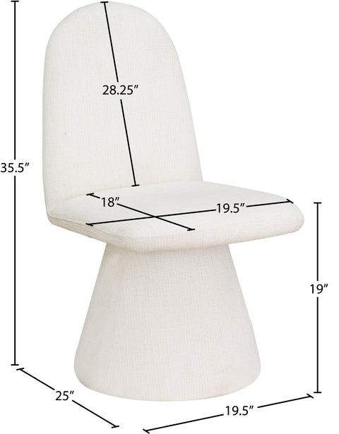 Blaire Cream Fabric Upholstered Dining Chair, 2-Piece