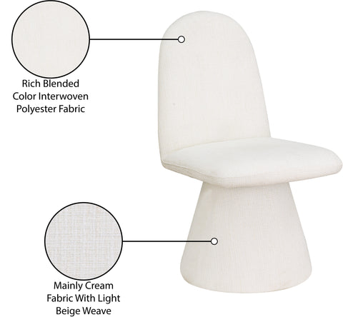 Blaire Cream Fabric Upholstered Dining Chair, 2-Piece