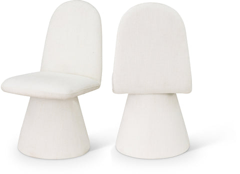Blaire Cream Fabric Upholstered Dining Chair, 2-Piece