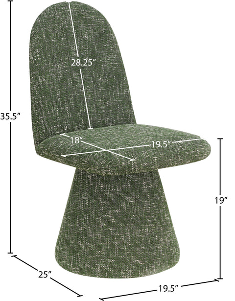 Blaire Green Fabric Upholstered Dining Chair, 2-Piece