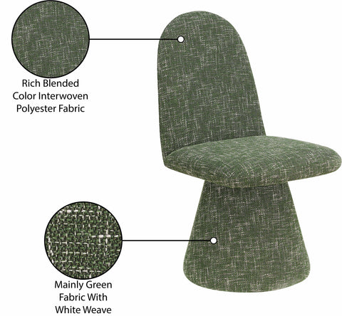 Blaire Green Fabric Upholstered Dining Chair, 2-Piece