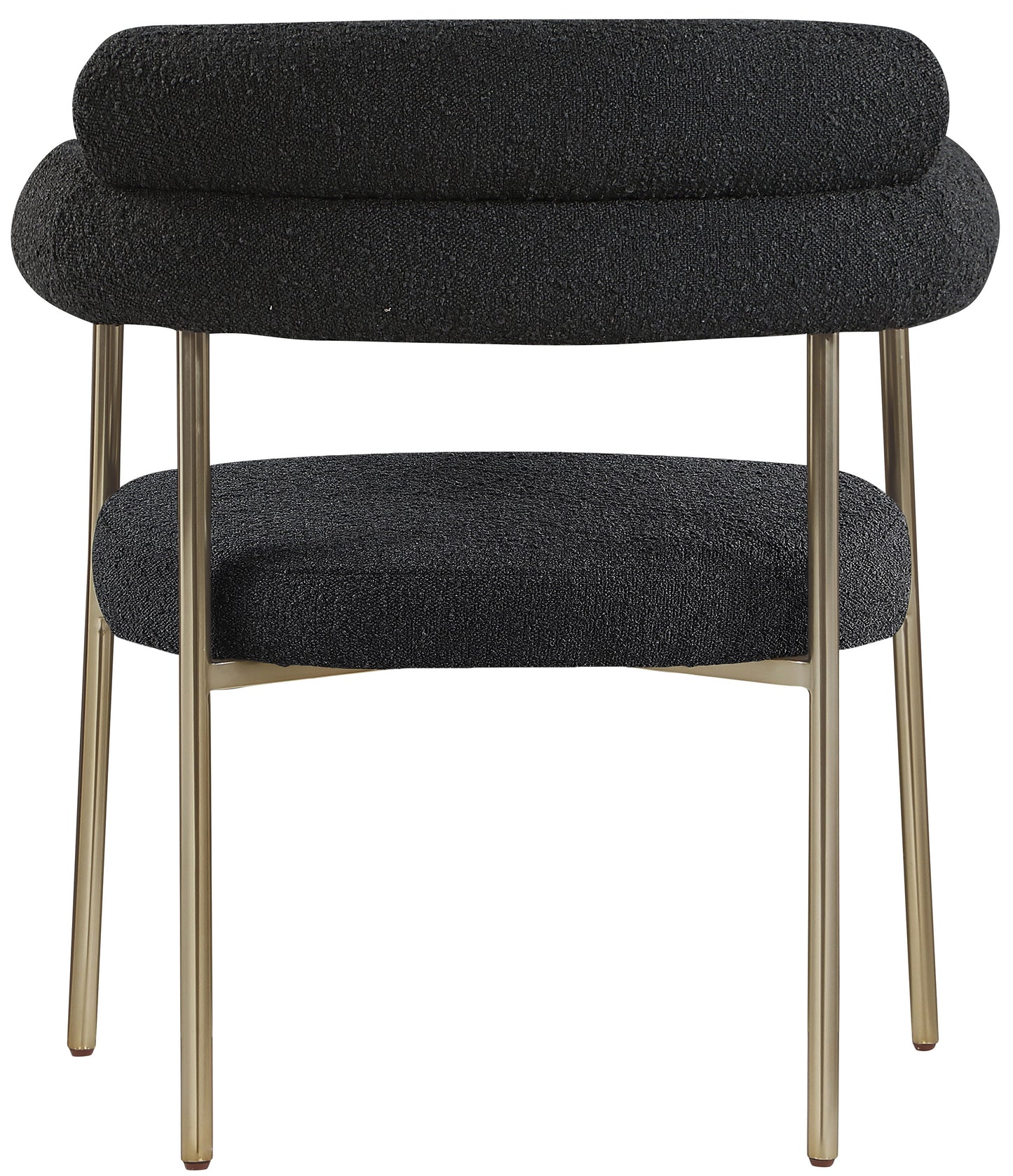 santorini black boucle fabric dining chair