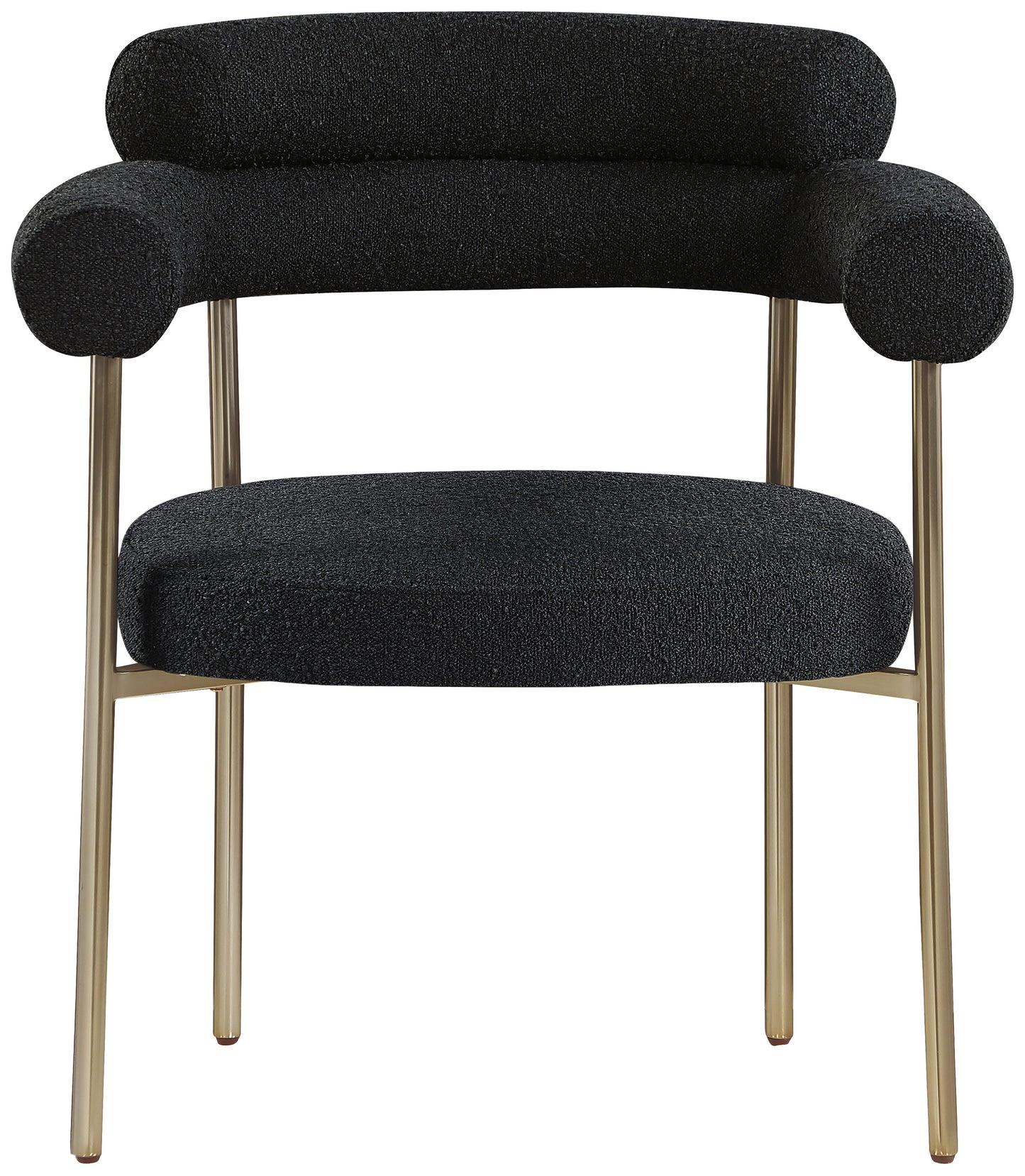 santorini black boucle fabric dining chair