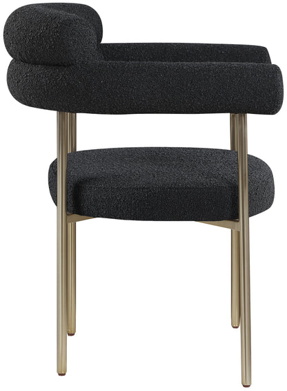 Santorini Black Boucle Fabric Dining Chair