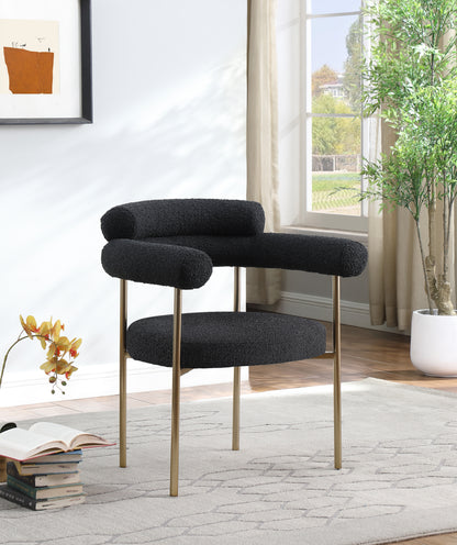 Santorini Black Boucle Fabric Dining Chair