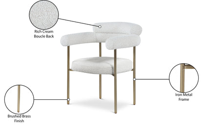 Santorini Cream Boucle Fabric Dining Chair