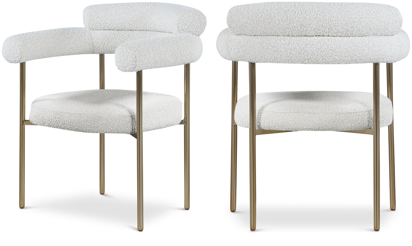 santorini cream boucle fabric dining chair