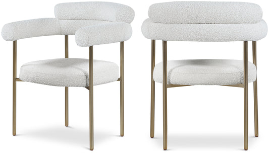 Santorini Cream Boucle Fabric Dining Chair