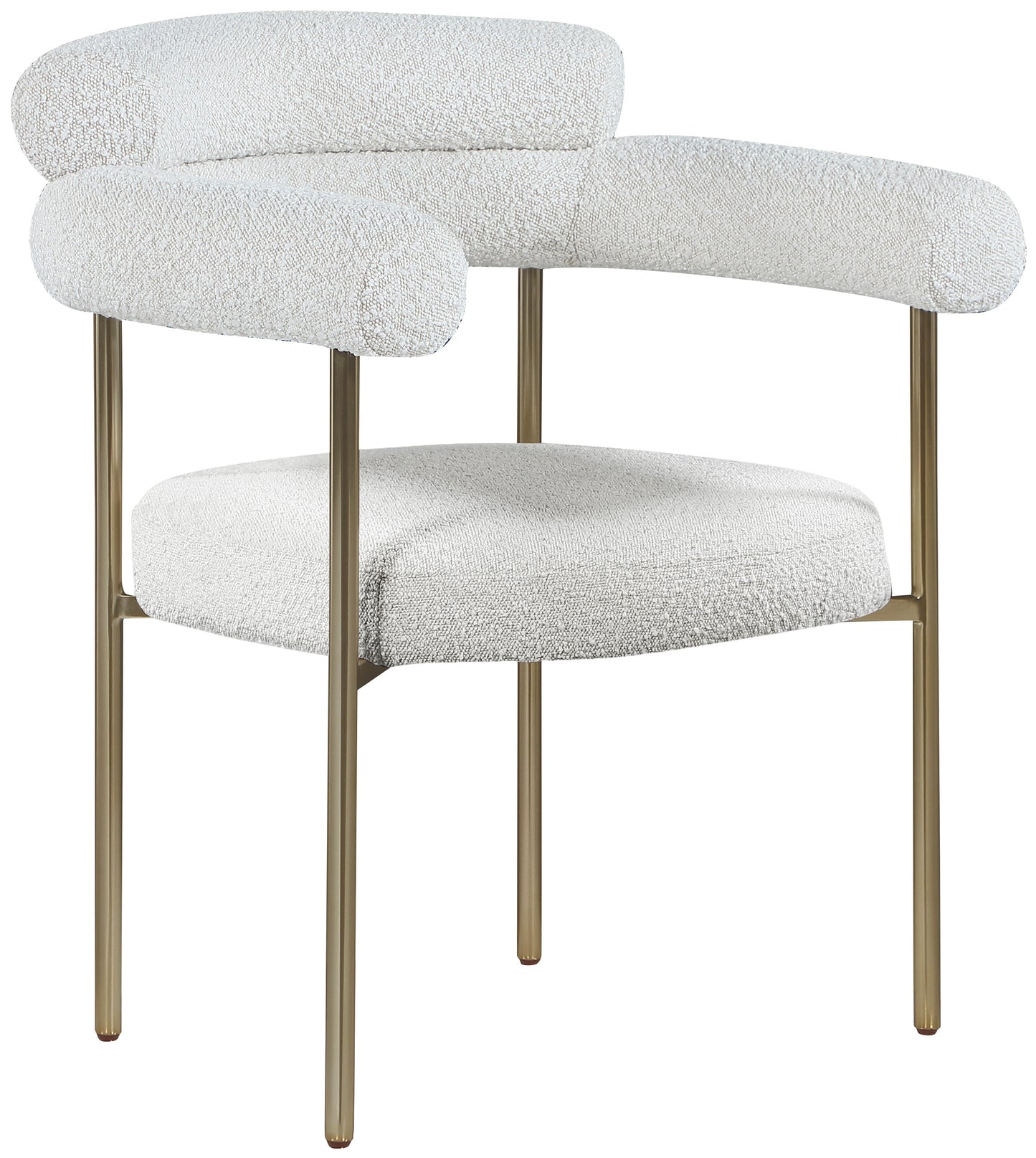 santorini cream boucle fabric dining chair