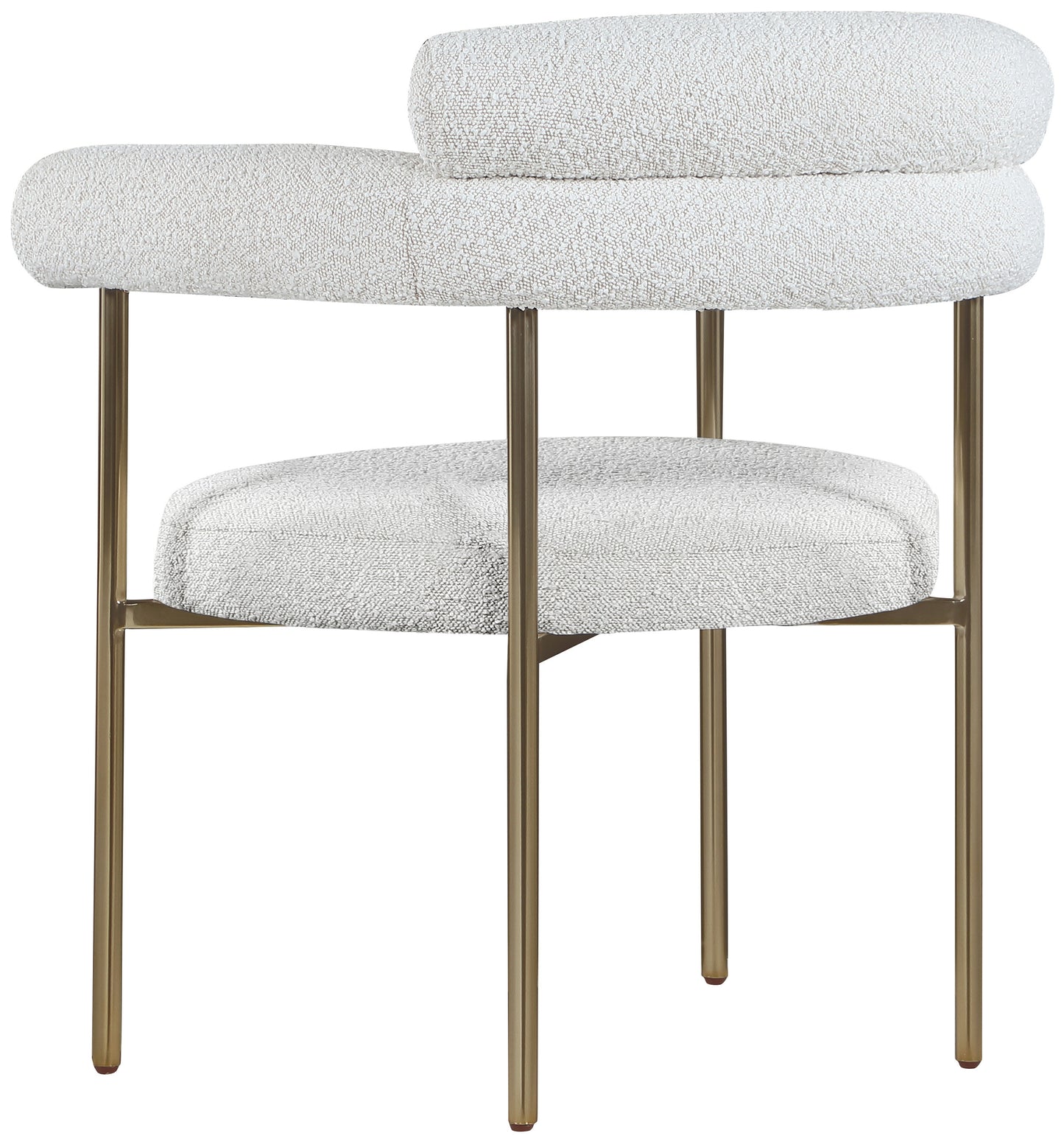 santorini cream boucle fabric dining chair