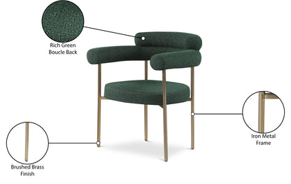 Santorini Green Boucle Fabric Dining Chair