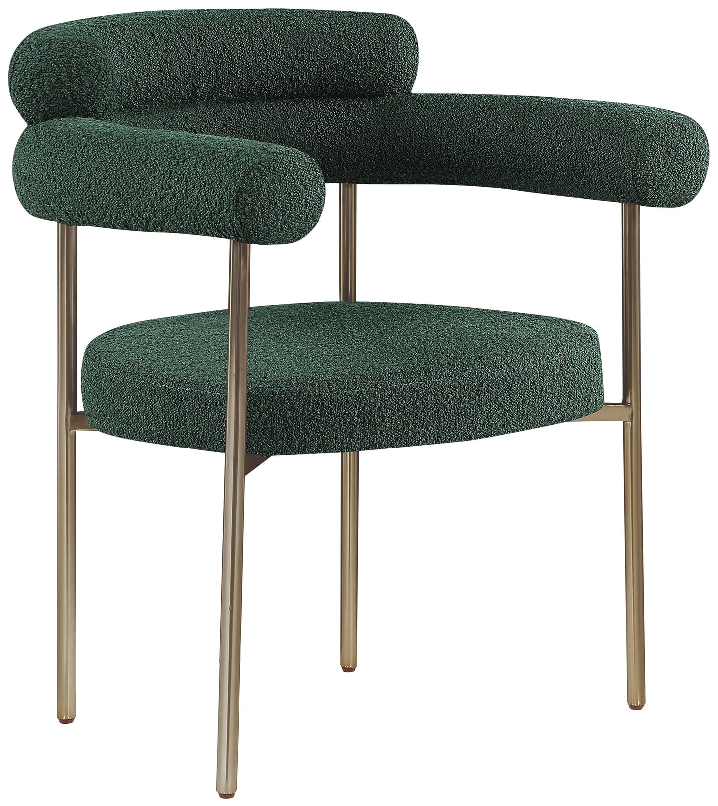 santorini green boucle fabric dining chair