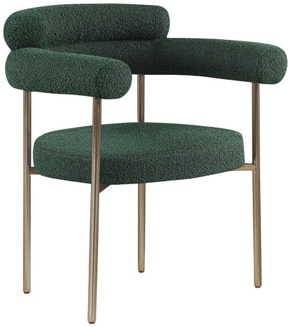 Santorini Green Boucle Fabric Dining Chair