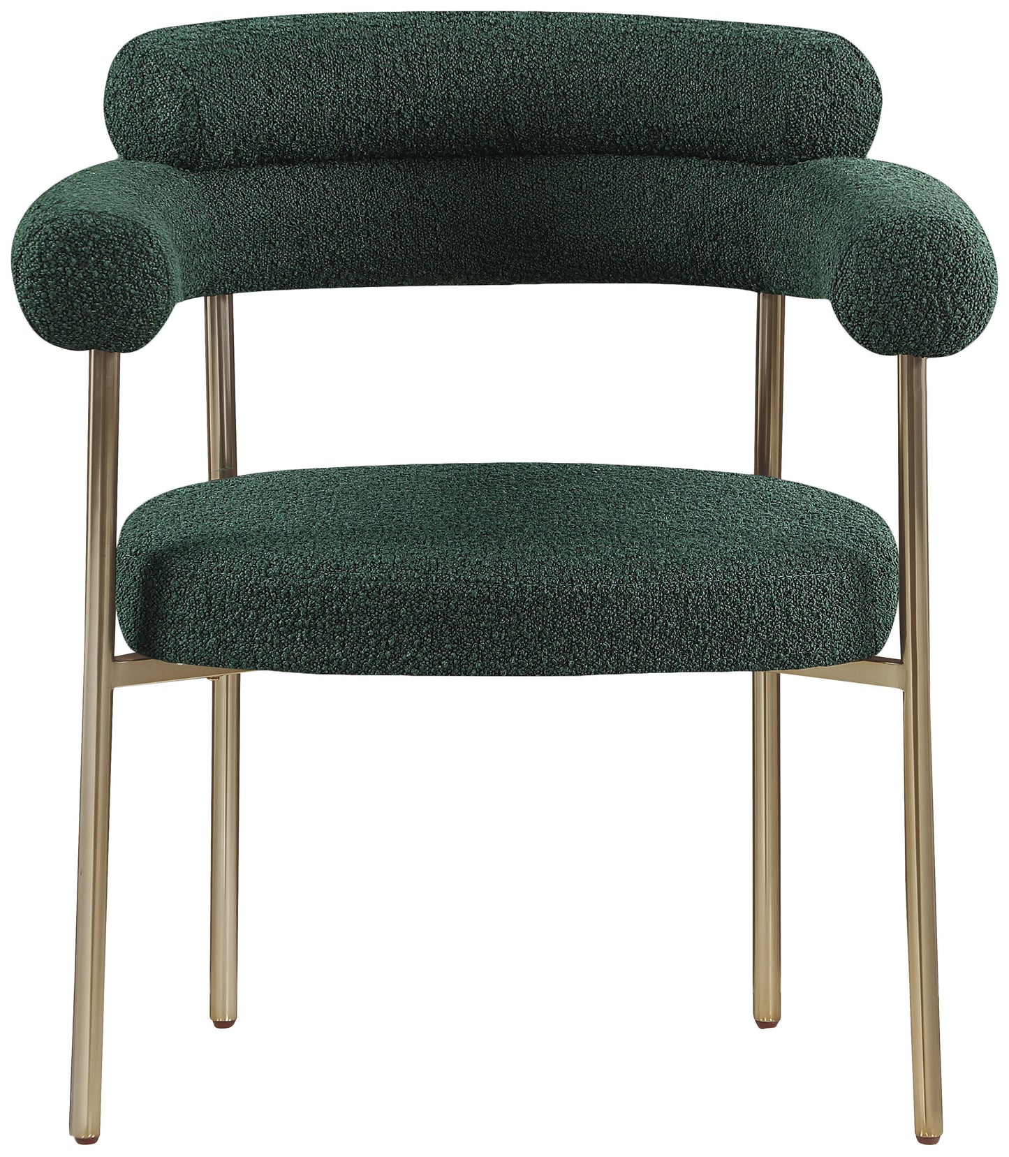 santorini green boucle fabric dining chair