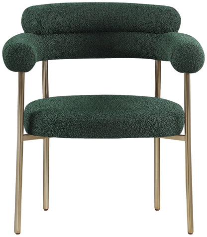 Santorini Green Boucle Fabric Dining Chair