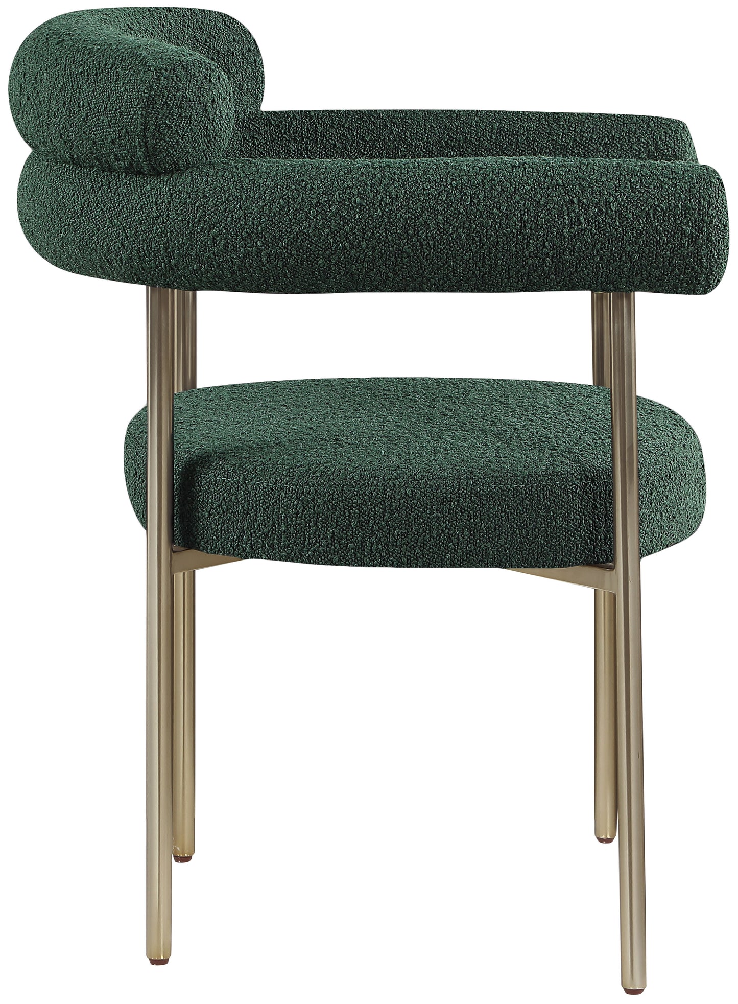 chesterfield green boucle fabric dining chair c