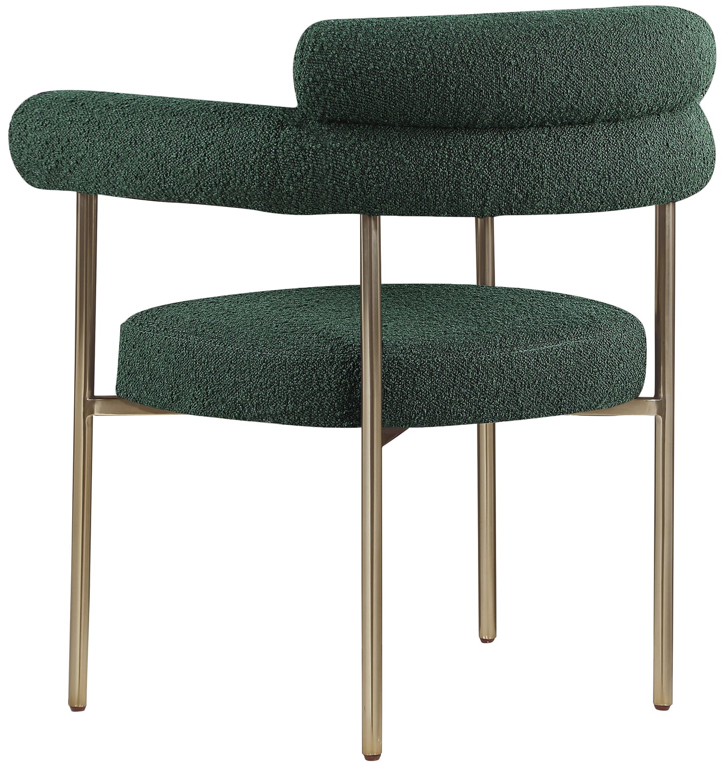 chesterfield green boucle fabric dining chair c