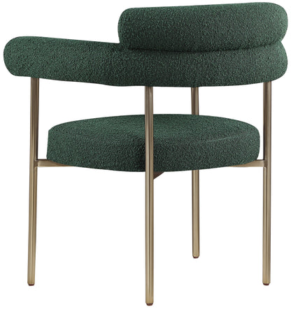 Chesterfield Green Boucle Fabric Dining Chair C