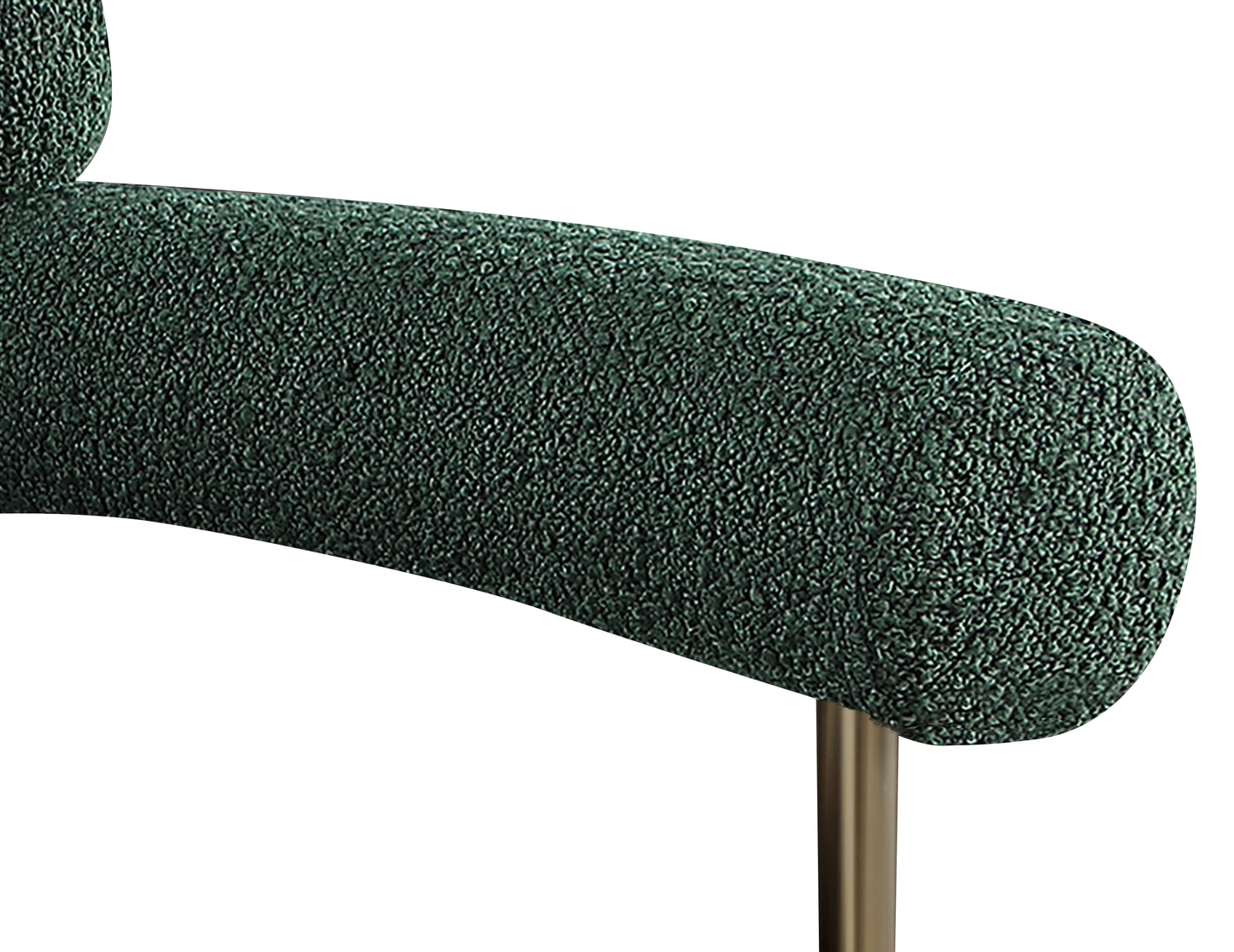 chesterfield green boucle fabric dining chair c