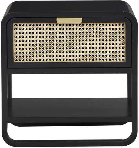 Zoey Black Wood Veneer Night Stand NS