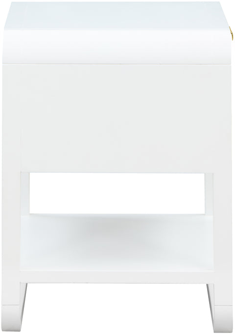 Zoey White Wood Veneer Night Stand NS