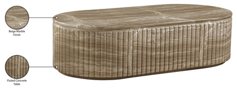 Sloane Beige Concrete Indoor/Outdoor Coffee Table, 1 Piece