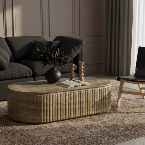 Sloane Beige Concrete Indoor/Outdoor Coffee Table, 1 Piece