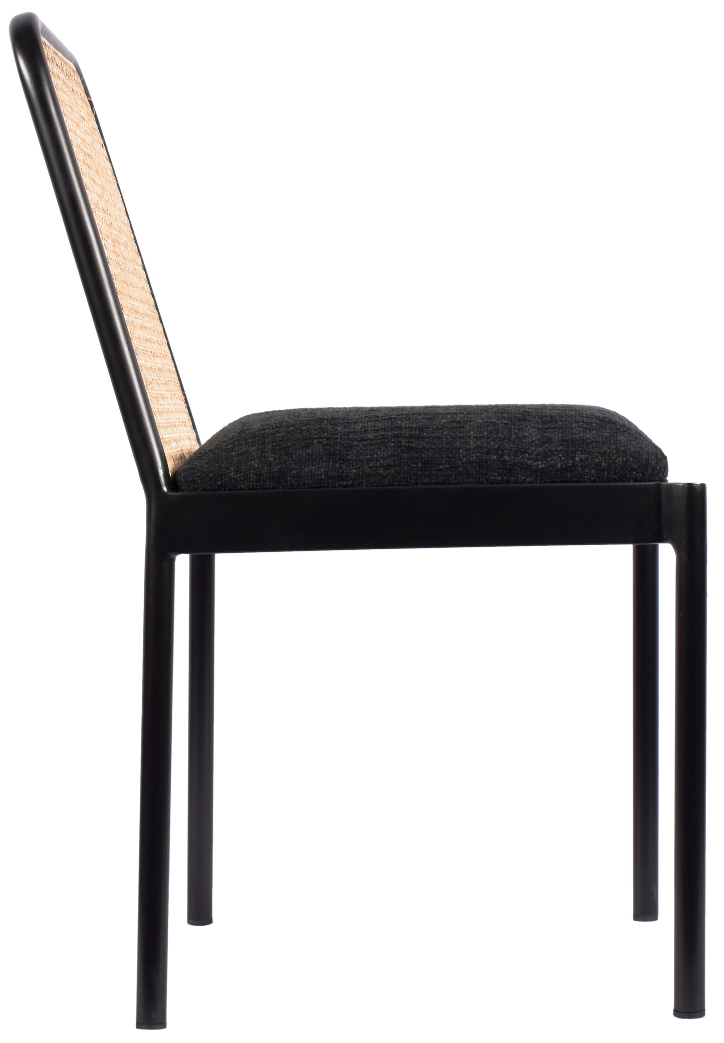 marbella black powder coated metal dining chair c