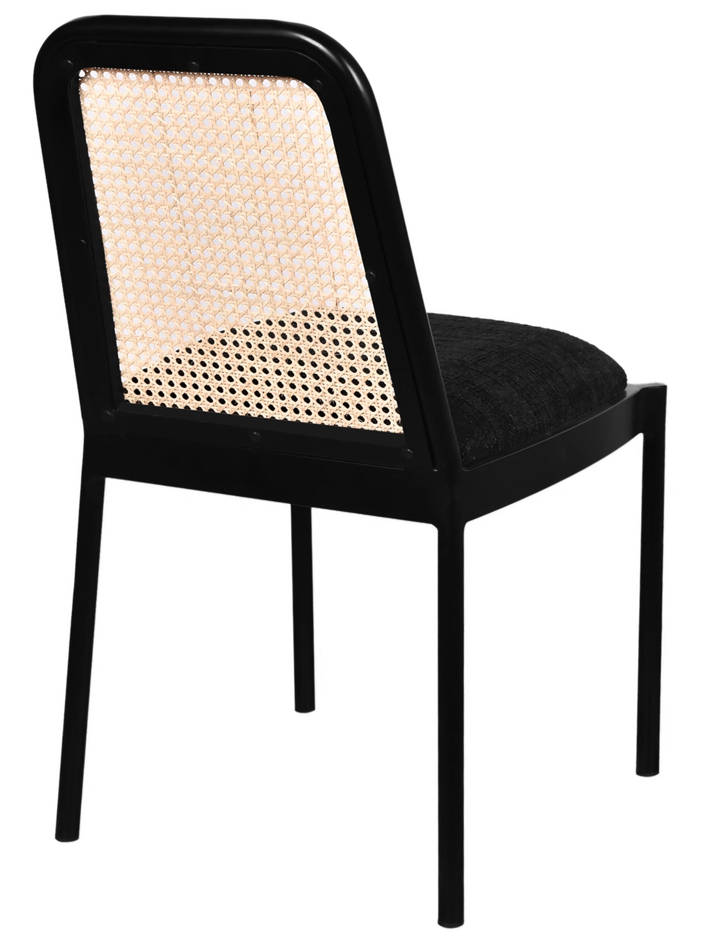 marbella black powder coated metal dining chair c