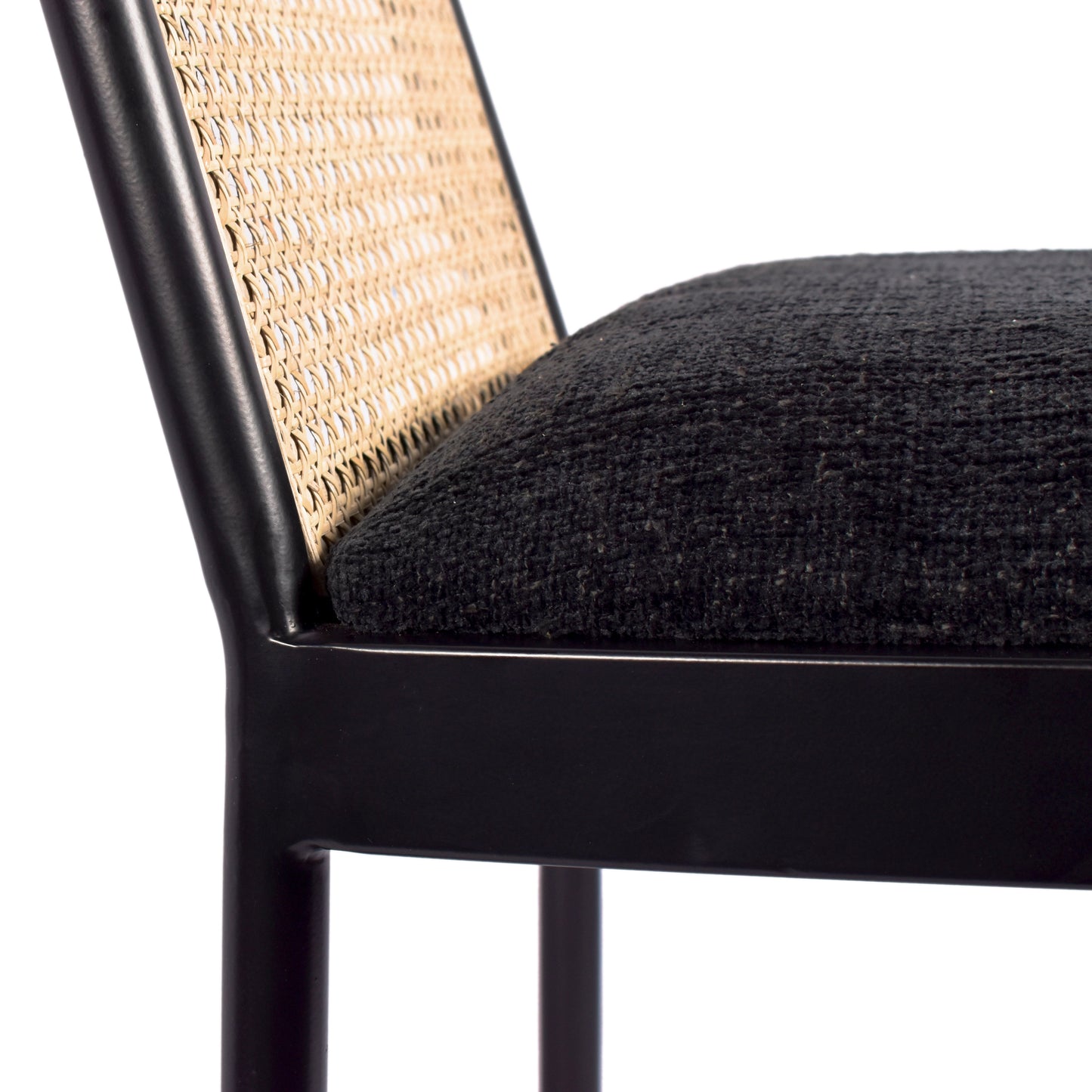 marbella black powder coated metal dining chair c