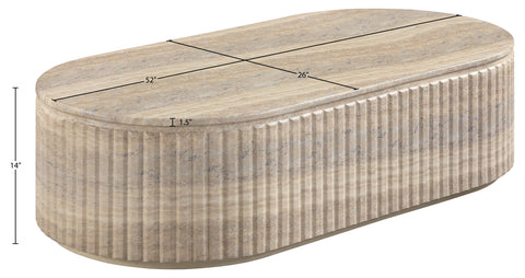 Sloane Travertine Concrete Indoor/Outdoor Coffee Table, 1 Piece