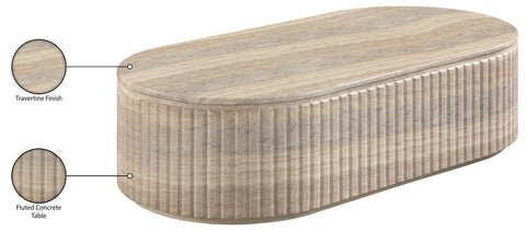 Sloane Travertine Concrete Indoor/Outdoor Coffee Table, 1 Piece