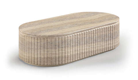 Sloane Travertine Concrete Indoor/Outdoor Coffee Table, 1 Piece