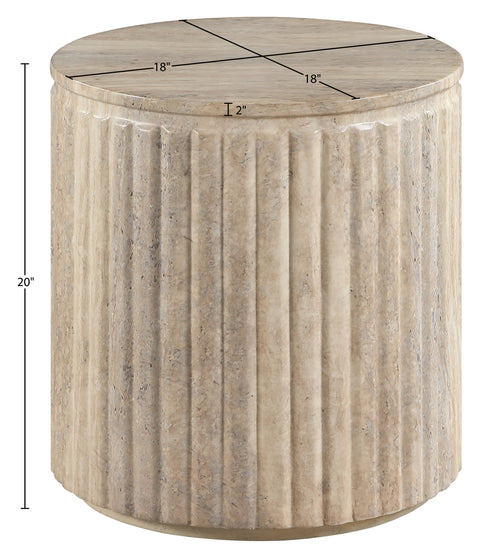 Sloane Travertine Concrete Indoor/Outdoor End Table, 1 Piece