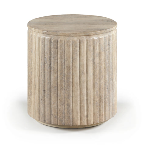 Sloane Travertine Concrete Indoor/Outdoor End Table, 1 Piece