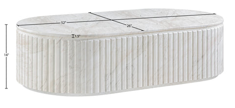 Sloane White Concrete Indoor/Outdoor Coffee Table, 1 Piece