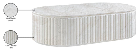 Sloane White Concrete Indoor/Outdoor Coffee Table, 1 Piece
